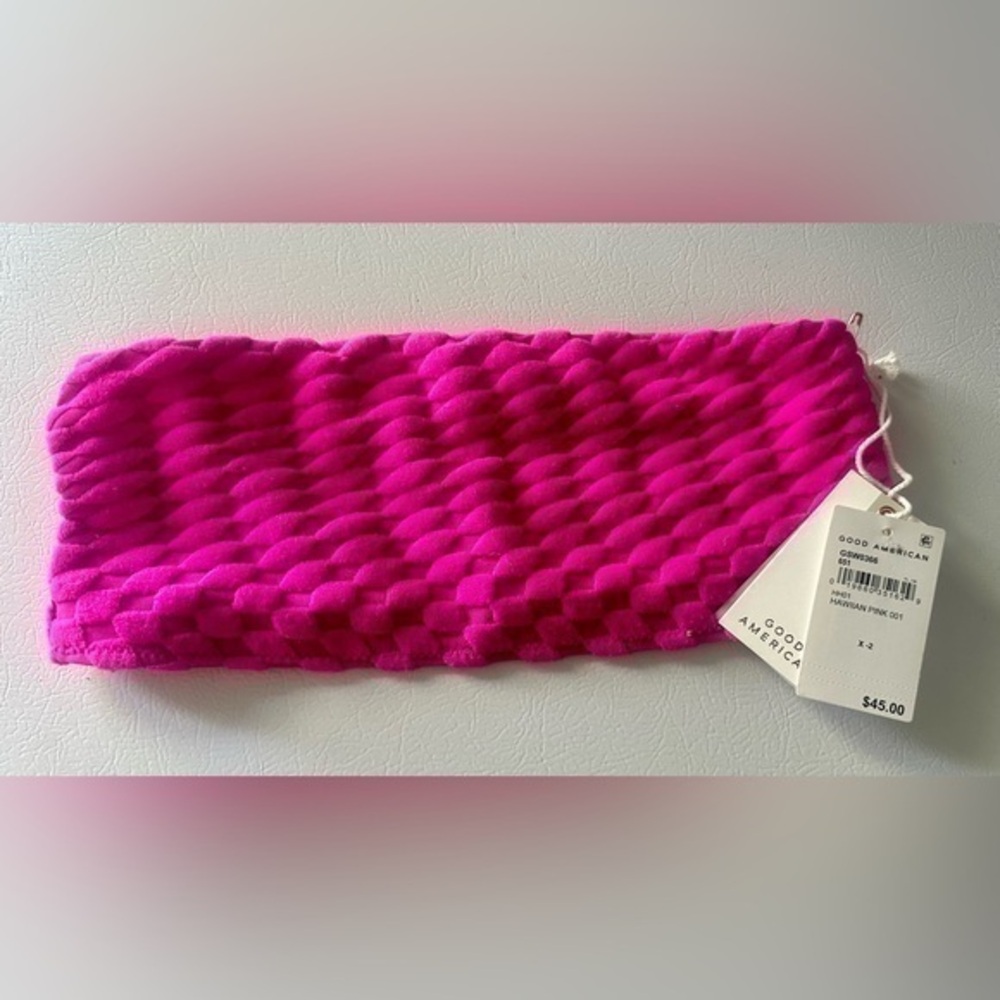 NWT Good American Strapless Swim Top - Womens Size Medium - Hawiian Pink